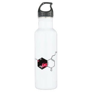 Chemical molecule with outer space view 710 ml water bottle