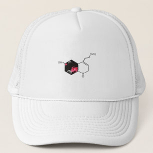 Chemical molecule with outer space view trucker hat