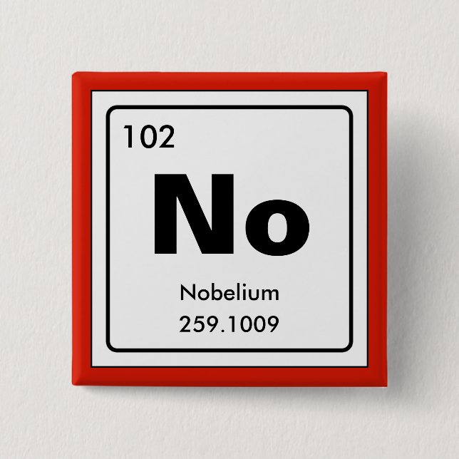 Chemical periodic table of elements: No 2 Inch Square Button (Front)