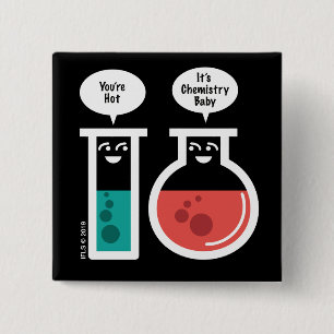 Chemical Reaction 2 Inch Square Button
