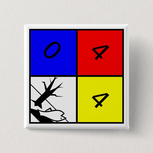 Chemical Warning Hazard to the Environment 2 Inch Square Button (Front)
