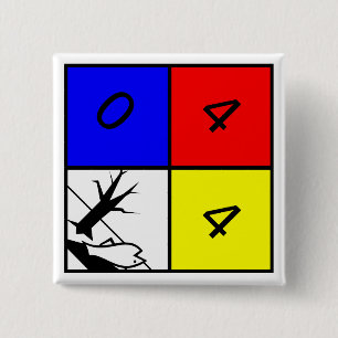 Chemical Warning Hazard to the Environment 2 Inch Square Button