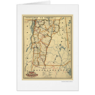 Chemin de fer du Vermont et carte 1896 de ville
