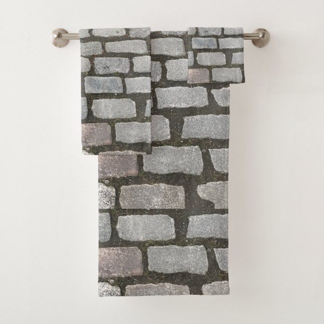 Chemin de pierre Gris Cobblestone Street Sidewalk (En situation)