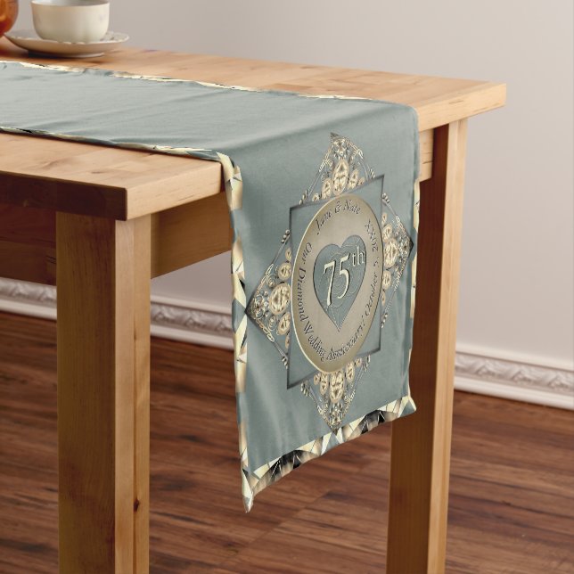 Chemin De Table Court 75e anniversaire du Mariage Diamond (In Situ)