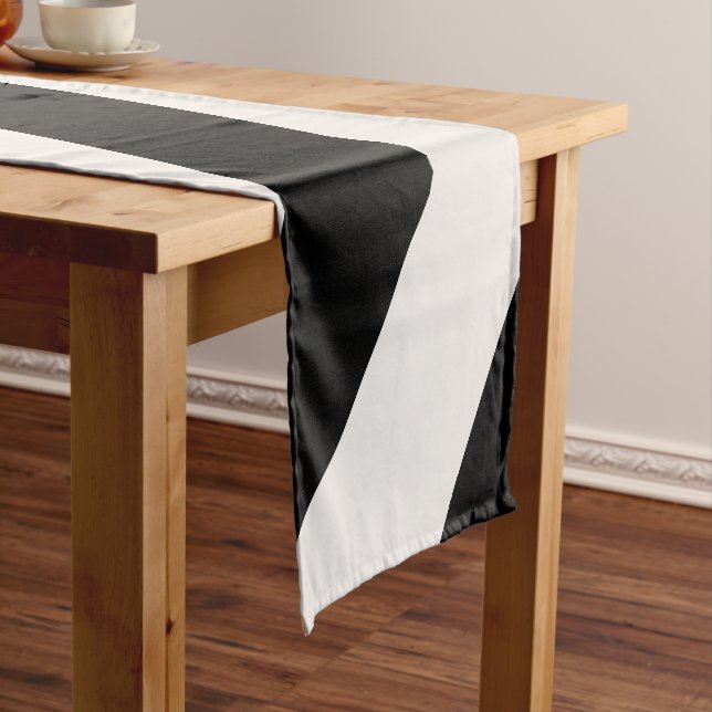 Chemin De Table Court Abstract Arches Modern Black And White Lines (In Situ)