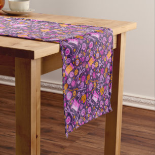 Chemin De Table Court Accueil Hobby Vente Artisanat Collage Motif violet