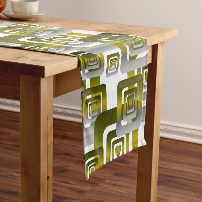 Chemin De Table Court Activate My Heart Pattern Silver (In Situ)