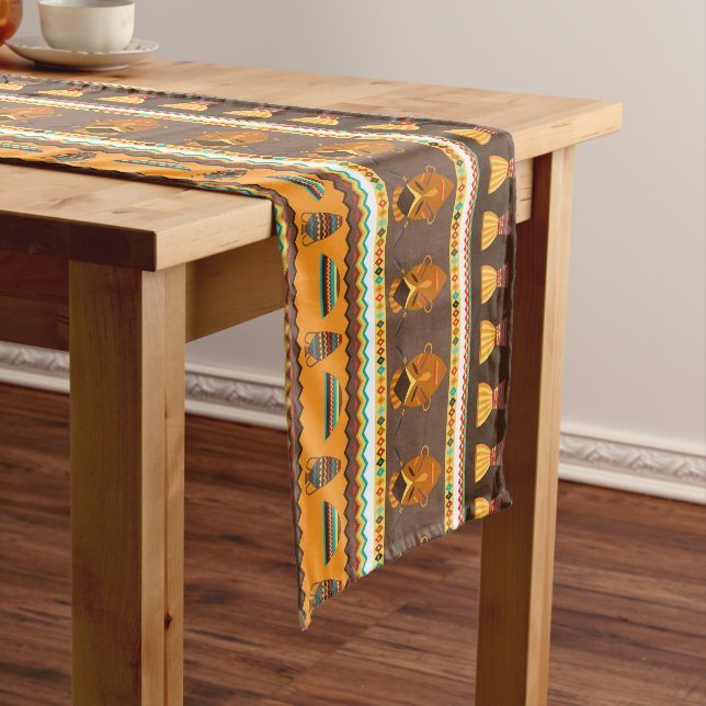 Chemin De Table Court Africain Tribal animal motif table à manger coureu (In Situ)