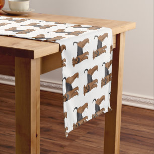 Chemin De Table Court Airedale terrier dog cartoon