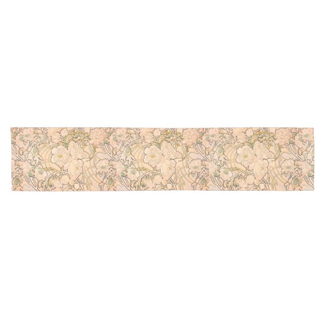 Chemin De Table Court Alfonse Mucha Art Nouveau Peonies (Horizontal)