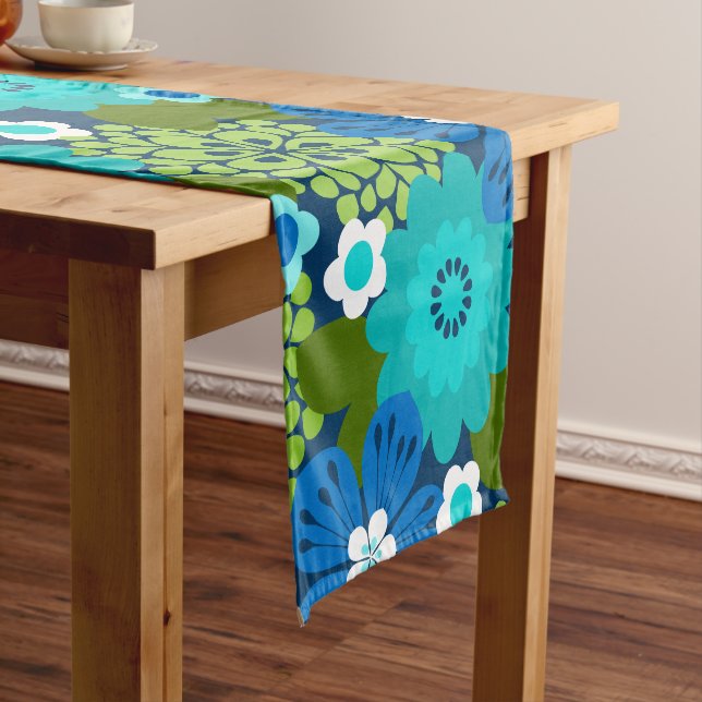 Chemin De Table Court Allana Garden Hawaiian Graphical Floral - Cool (In Situ)