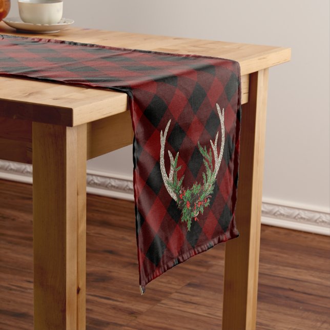 Chemin De Table Court Antlers Russes Boho Deer | Floral de Noël (In Situ)