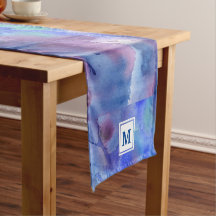 Aquarelle Abstraite peinte à la main bleu violet T