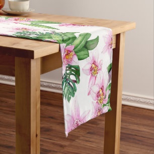Chemin De Table Court Aquarelle Orchidées Design 30