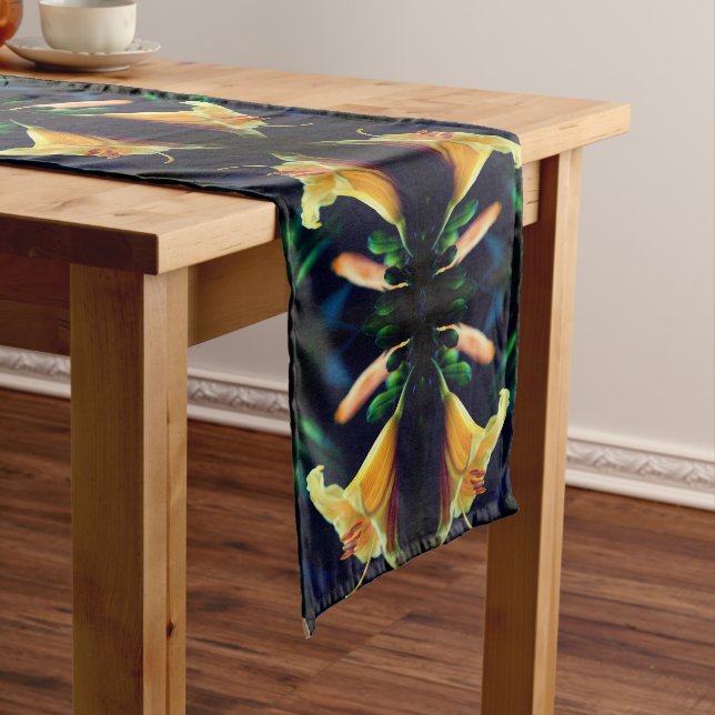 Chemin De Table Court Art Abstrait jaune Lily (In Situ)