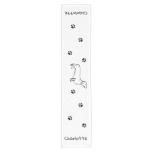 Chemin De Table Court Art Dachshund Minimaliste - Votre texte, votre sty