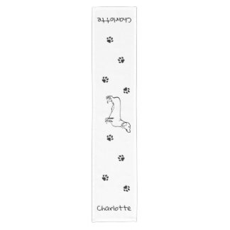 Chemin De Table Court Art Dachshund Minimaliste - Votre texte, votre sty