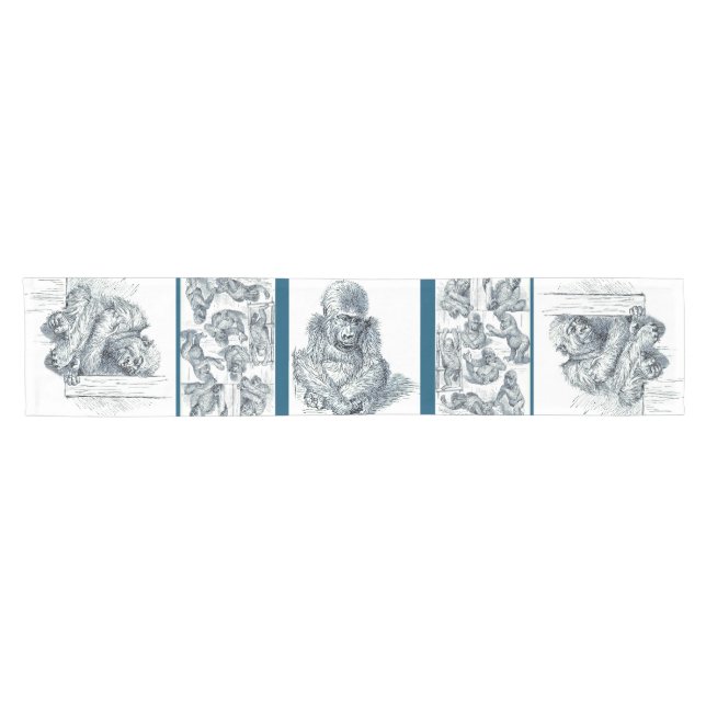 Chemin De Table Court Au Jeu Young Gorilla Table Runner (Horizontal)