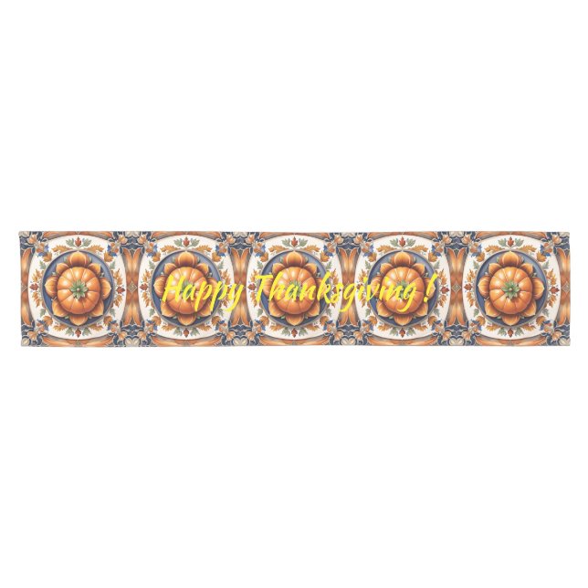 Chemin De Table Court Automne Thanksgiving Trendy Collection de citrouil (Horizontal)
