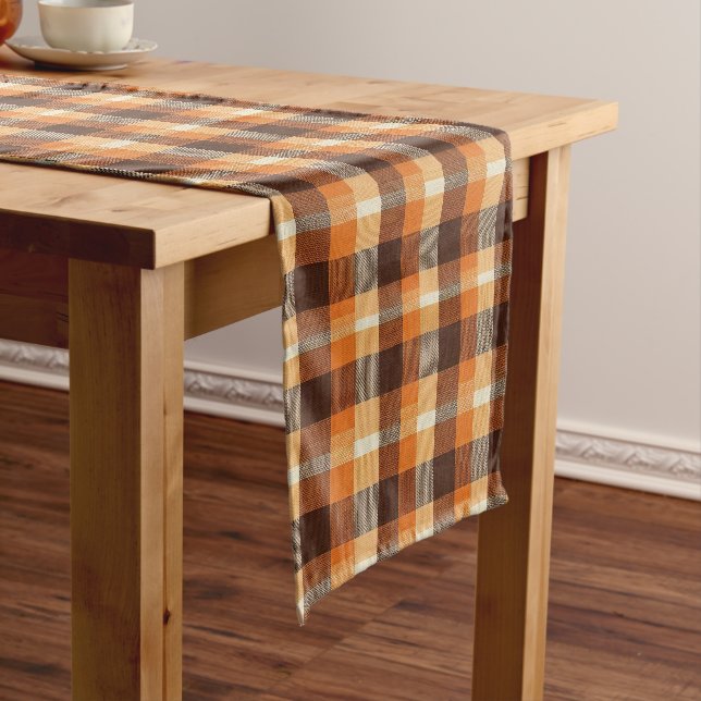 Chemin De Table Court Autumn Plaid  (In Situ)