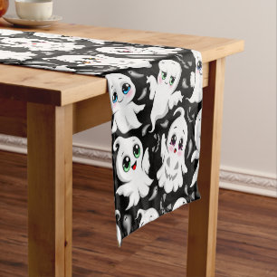Chemin De Table Court Baby Ghosts Éffrayant mignon Halloween humeur