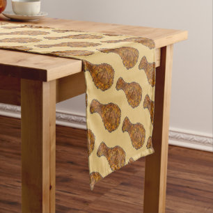 Chemin De Table Court Baguette de poule au poulet frite fourrée en bois