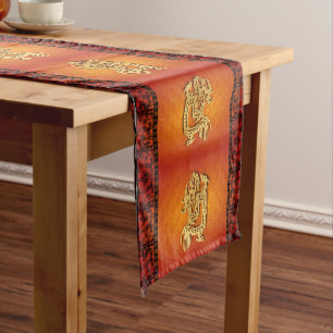 Chemin De Table Court Bamboos Silhouette Chinois Nouvel An Dragon TRun2