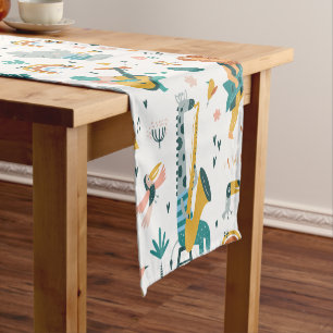Chemin De Table Court Bande d'animaux de dessin