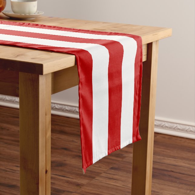 Chemin De Table Court Bandes rouges (In Situ)