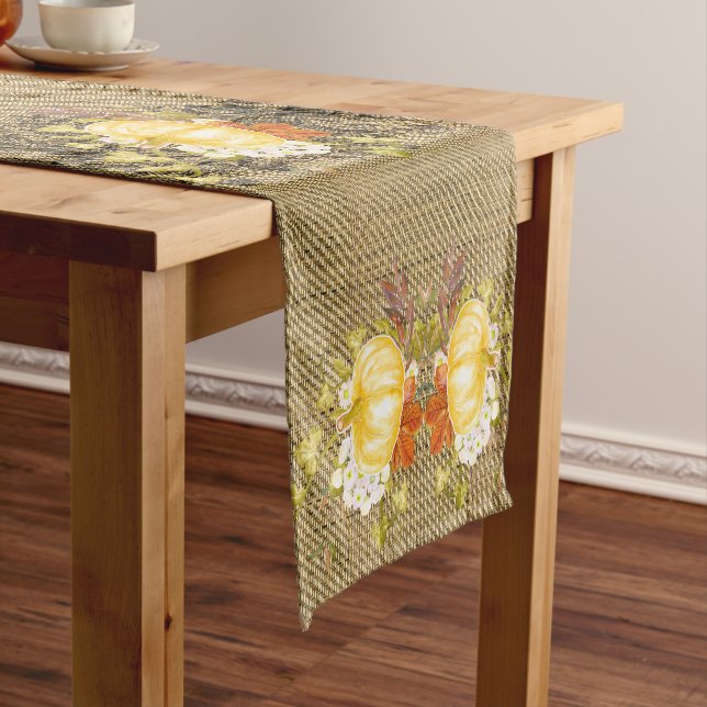 Chemin De Table Court Beau Citrouille Thanksgiving Weave (In Situ)