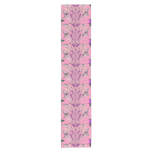 Chemin De Table Court Beau motif coloré rose bébé teint pourpre