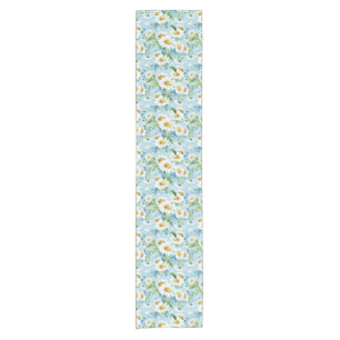 Chemin De Table Court Beau motif floral lumineux élégant 2