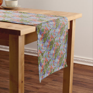 CHEMIN DE TABLE COURT BELLES TULIPS ORANGE