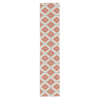 Chemin De Table Court Boho Chic Terracotta et Indigo Géométrique Ikat Pa