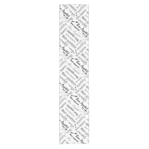 Chemin De Table Court Bon Apppetit Classic Black and White Pattern