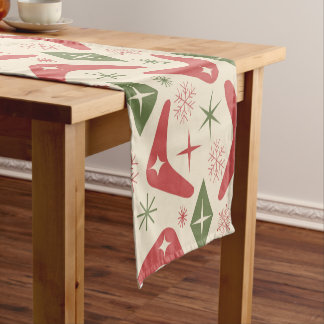 Chemin De Table Court Boomerangs de Noël du milieu du siècle avec diaman