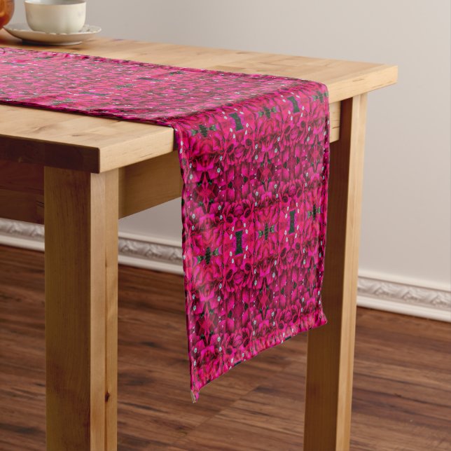 Chemin De Table Court Bougainvillea Deep Pink Table Runner (In Situ)