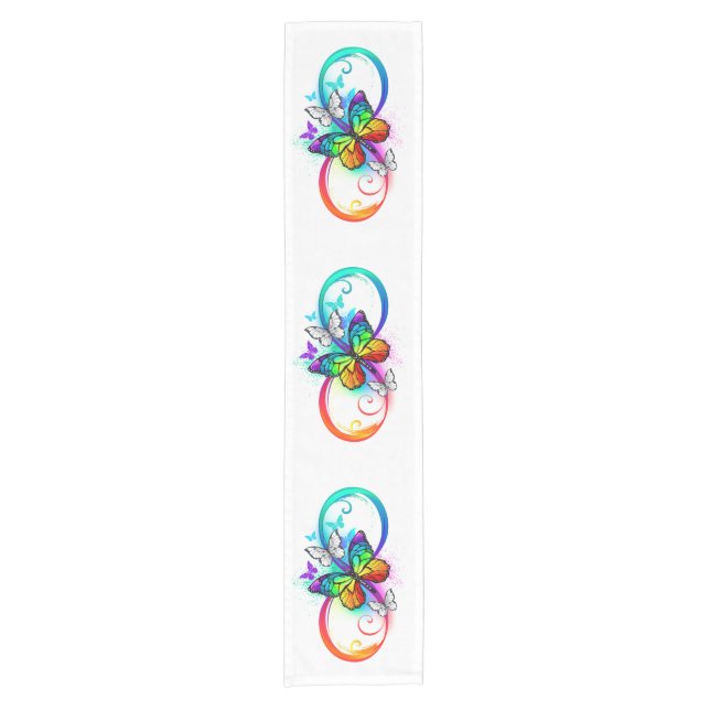 Chemin De Table Court Bright infinity with rainbow butterfly (Devant)