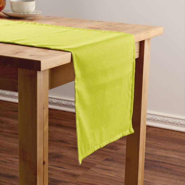 Chemin De Table Court Bright neon yellow green textured  (In Situ)
