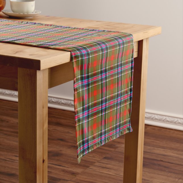 Chemin De Table Court Bruce de Kinnaird Ancient Tartan Plaid Motif (In Situ)