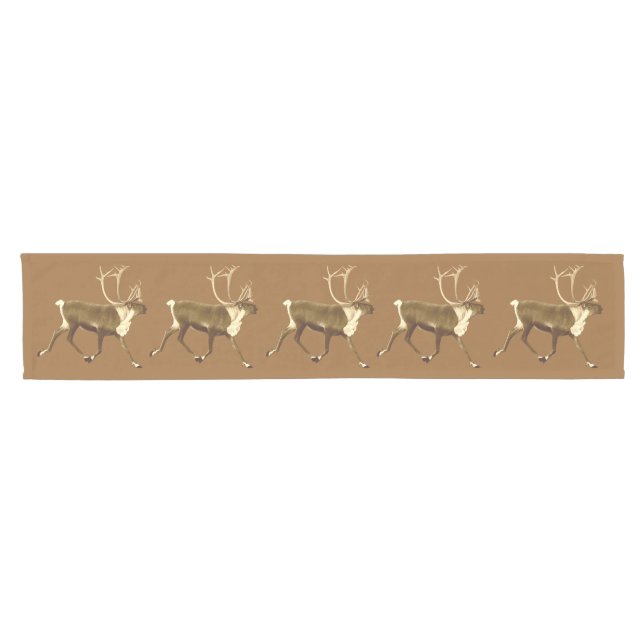 Chemin De Table Court Bull Caribou - Sepia (Horizontal)