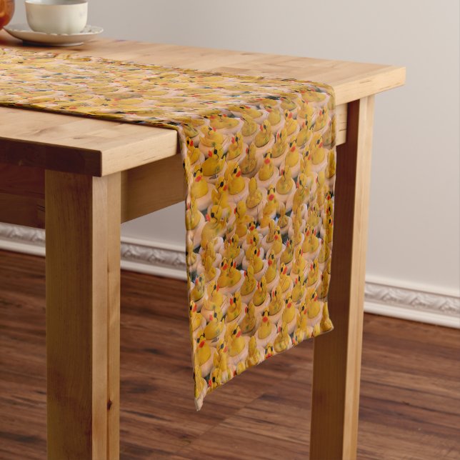 Chemin De Table Court Canards en caoutchouc jaune Motif animal (In Situ)