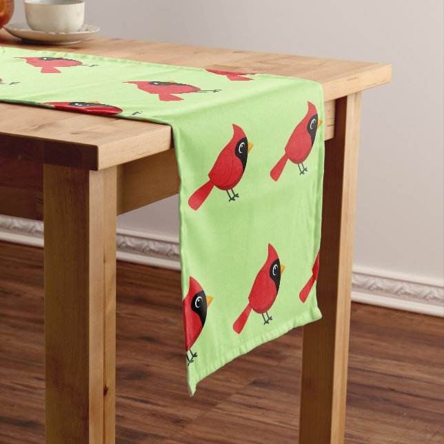 Chemin De Table Court Cardinal Rouge Cardinal Cardinal aux Fleurs (In Situ)