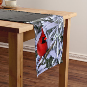 Chemin De Table Court Cardinal rouge d'hiver