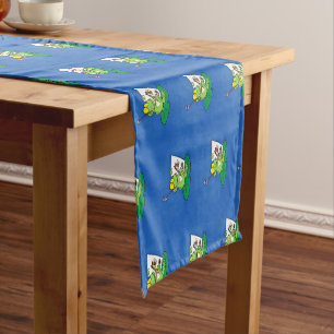 Chemin De Table Court Caricature amusante de grenouille verte