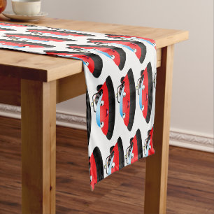Chemin De Table Court Caricature d'hovercraft rouge joyeux