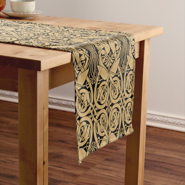 Chemin De Table Court Céltic Knot Animaux Lindisfarne Motif Fabric (In Situ)