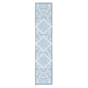 Chemin De Table Court Céramique Lace Bleu clair