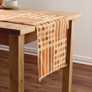 Chemin De Table Court Cercles modernes du milieu du siècle Lignes orange
